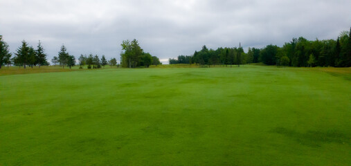 Nice hole on a Canadian golf club in Quebec, on the countryside