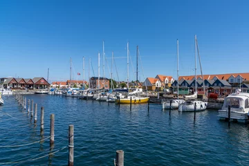 Fotobehang view of the marina and yacht harbor in Hundested © makasana photo