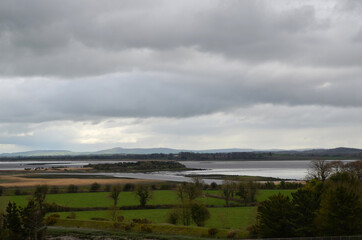 Fototapeta na wymiar Thick Storm Clouds Over the Landscape of Bunratty Ireland