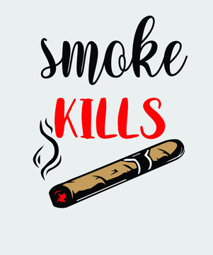 smoke kills vector t-shirt design