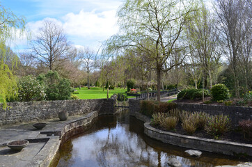 Fototapeta na wymiar Washing Pool in Public Park in Adare Ireland