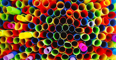 Colorful of pattern water tube for background. Abstract of object wallpaper or wall with selective focus. Color and funny concept.