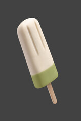 Matcha ice cream popsicle, Isolated, Summer mood.
