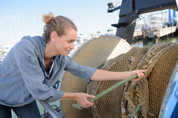 female worker in a port