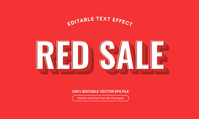 Red Sale Retro Editable Text Effect, Editable Font Style Theme