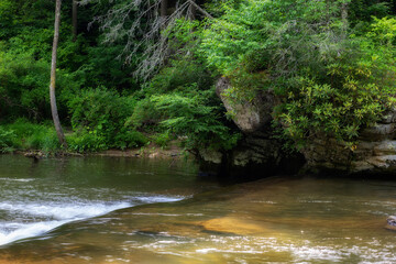 Naklejka na ściany i meble Elk River in the Pisgah National Forest in North Carolina, USA