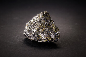 zinc ore, macro photography, on black isolated background. - obrazy, fototapety, plakaty