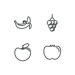 fruits set icon, isolated fruits set sign icon, vector illustration