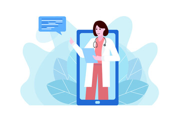 Doctor Online Inquiry Vector Character Illustration