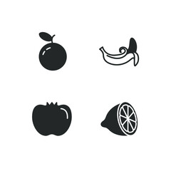 fruits set icon, isolated fruits set sign icon, vector illustration