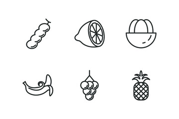 fruits set icon, isolated fruits set sign icon, vector illustration