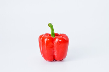 Sweet bell pepper for healthy on white background.Diet food and vegan concept.Closeup with Clipping Path.