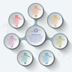 Abstract 3D Paper Infographics. Business template .Vector illustration