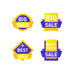 Set of label sale design vector isolated on white background