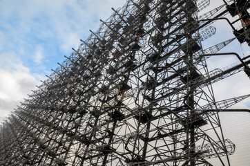 Former military radar system steel construction known as the Arc or Duga and so called Russian...