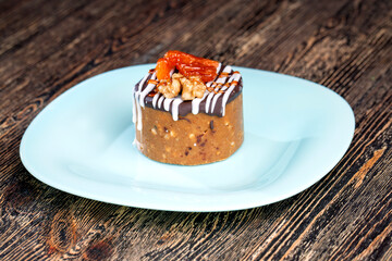 sweet cake in the shape of a cylinder