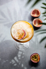 Passion fruit sour summer alcoholic cocktail