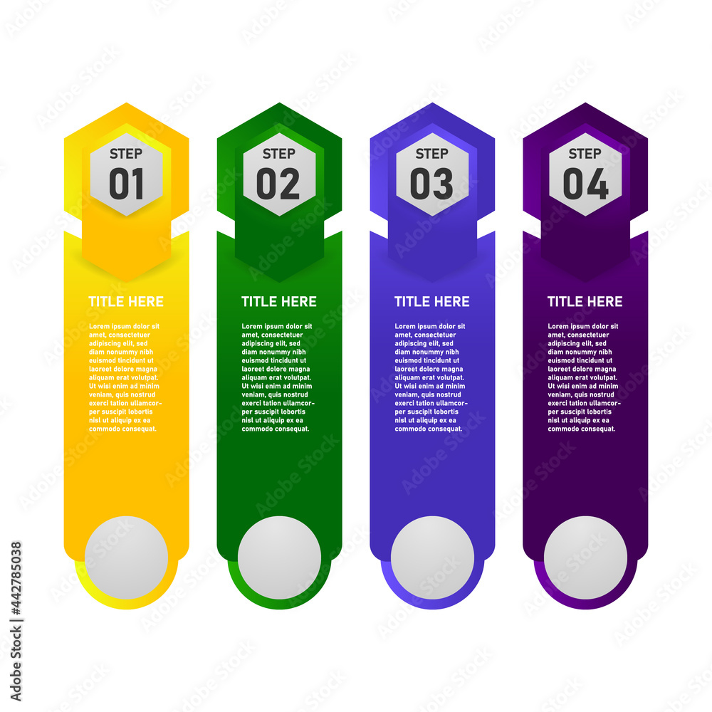 Poster set of colorful infographic element design vector isolated on white background