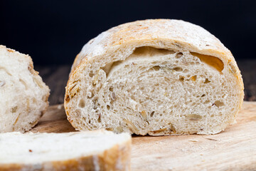 a loaf of fresh wheat bread