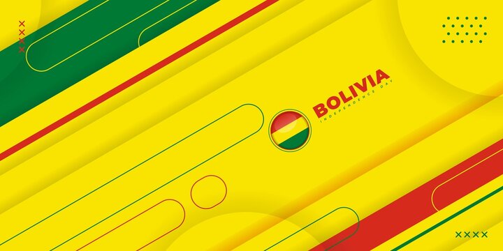 Bolivia Independence Day with abstract shape design.