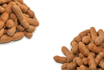 Sweet tamarind isolated on white background.