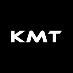 KMT letter logo design with black background in illustrator, vector logo modern alphabet font overlap style. calligraphy designs for logo, Poster, Invitation, etc.