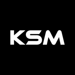KSM letter logo design with black background in illustrator, vector logo modern alphabet font overlap style. calligraphy designs for logo, Poster, Invitation, etc.