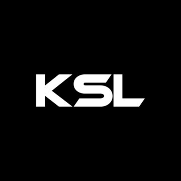 KSL letter logo design with black background in illustrator, vector logo modern alphabet font overlap style. calligraphy designs for logo, Poster, Invitation, etc.