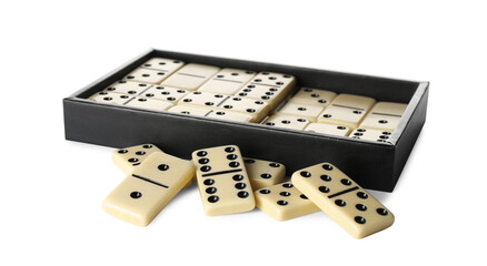 Dominoes set on white background. Board game