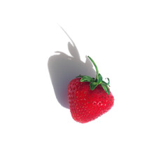 bright red strawberries on a white background