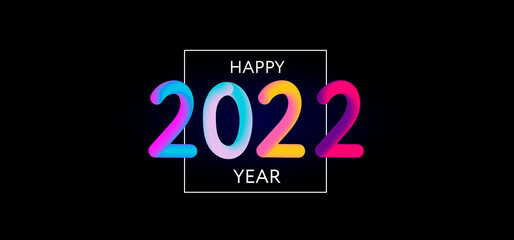 Happy New Year 2021 2022 Design 3D Modern Design for Calendar, Invitations, Greeting Cards, Holidays Flyers or Prints.