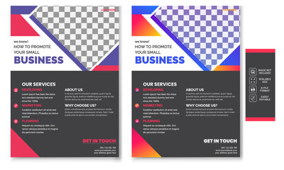 Corporate modern flyer template for annual report flat design vector design in A4 size.