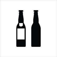Beer bottle glass vector icons