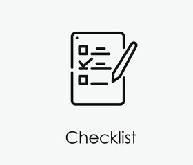 Checklist vector icon. Editable stroke. Symbol in Line Art Style for Design, Presentation, Website or Apps Elements, Logo. Pixel vector graphics - Vector
