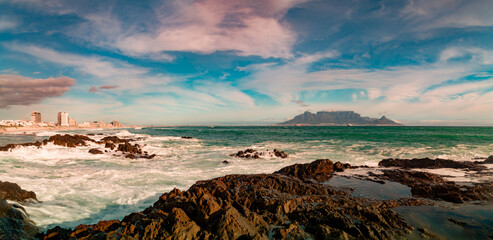 Sunset over the sea at Table Mountain 