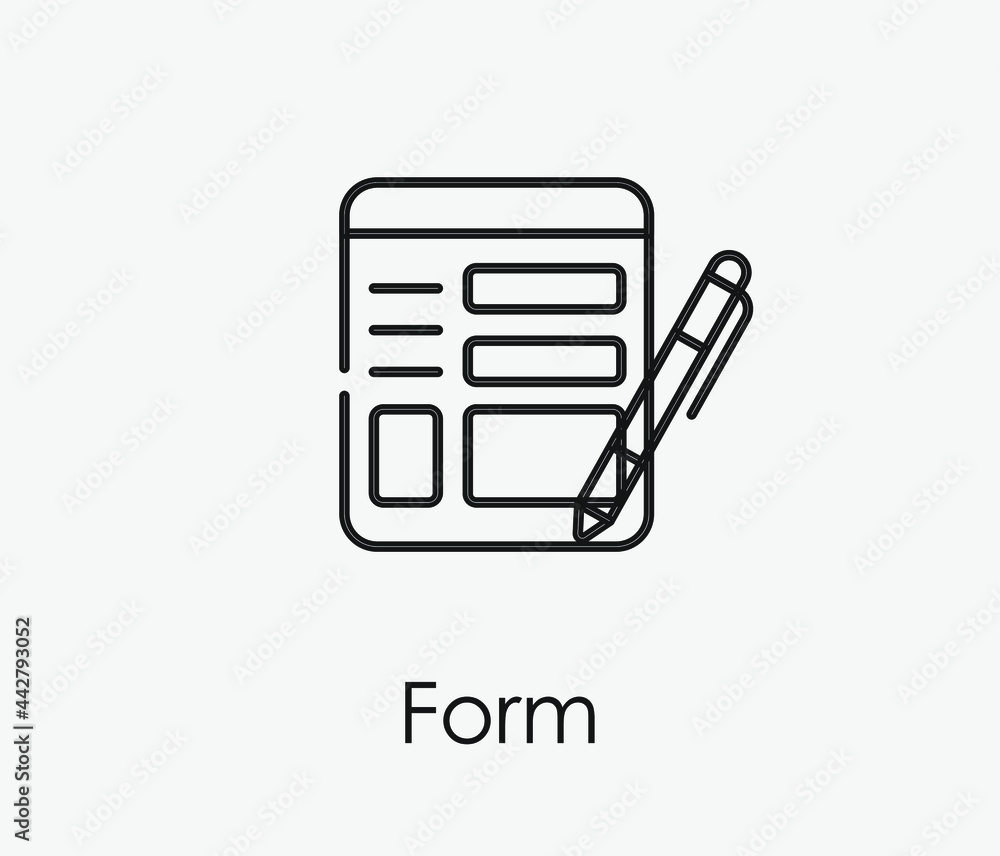 Poster form vector icon. editable stroke. symbol in line art style for design, presentation, website or app