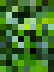 Green Abstract Mosaic Background, Pixel Gradient Background. Shades of Green. Background For Cards, Poster or Website. Digital Imaging. 