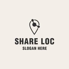 Share location logo template on monogram style