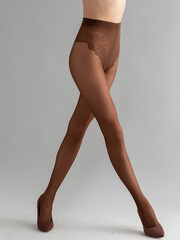 brown tights on a gray background