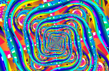 Fototapeta na wymiar multicolored textured background, psychedelic art spiral 