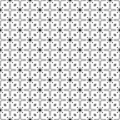 Black and white pattern texture. Bw ornamental graphic design. Mosaic ornaments. Pattern template. Vector illustration.