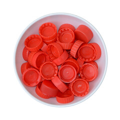 tapas plásticas rojo