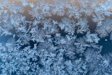 氷の結晶、寒色、背景
