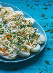 Eggs Boiled With Mayonnaise and chive