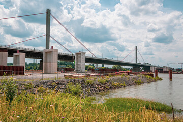 Baustelle der Rheinbrücke bei Leverkusen, Autobahn A1