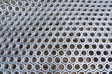 industrial texture background made of stainless steel nuts