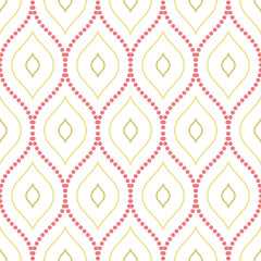Seamless vector ornament with wavy dotted elements. Modern background. Geometric modern pattern