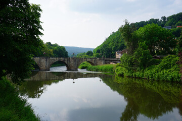 Fototapeta na wymiar Blick auf die alte Werra Brücke in Hann. Münden