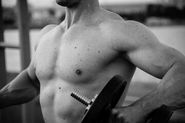 muscle man outdoor (black and white)