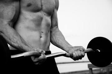 muscle man outdoor (black and white)